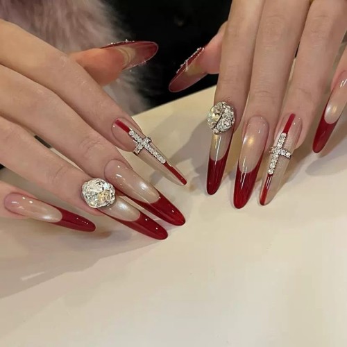 Fashion Long Handmade Press-On Nails For Women BVNL-181