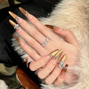 Fashion Long Handmade Press-On Nails For Women BVNL-182 