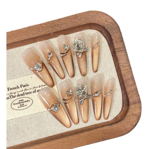 Fashion Long Handmade Press-On Nails For Women BVNL-182