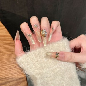 Fashion Long Handmade Press-On Nails For Women BVNL-184 