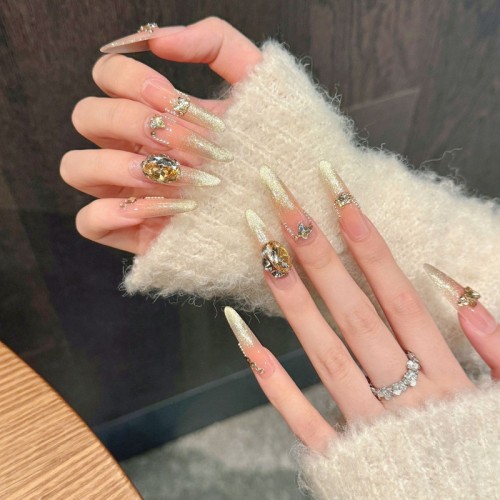 Fashion Long Handmade Press-On Nails For Women BVNL-184