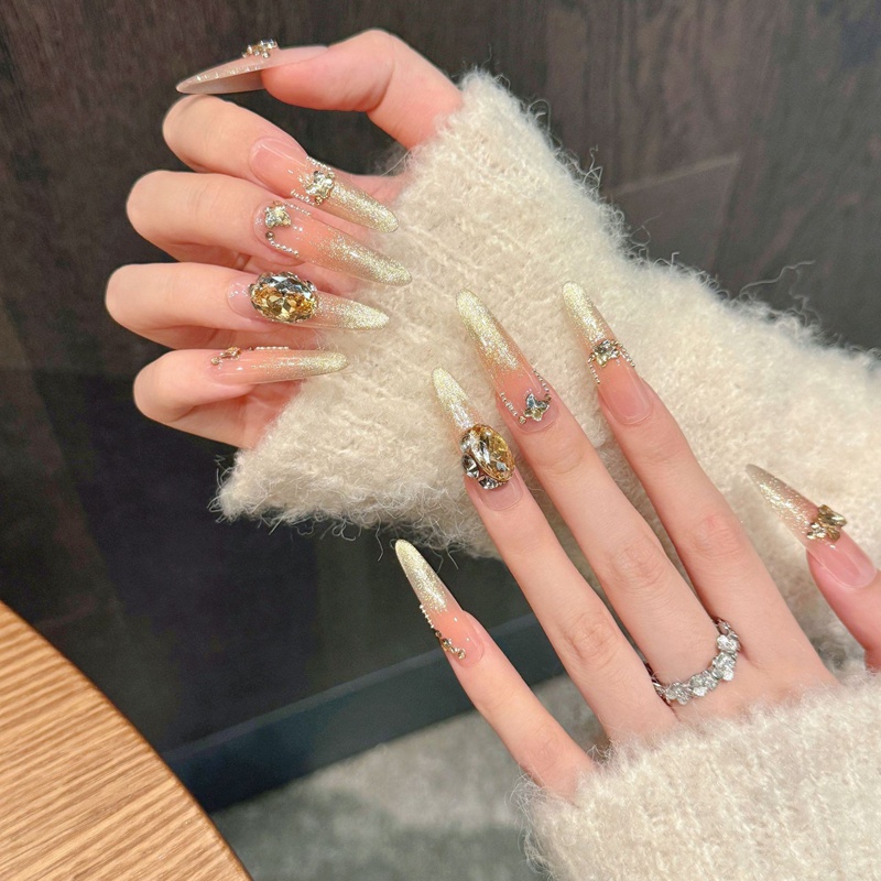 Fashion Long Handmade Press-On Nails For Women BVNL-184 