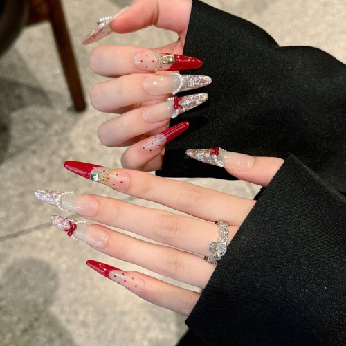 Fashion Long Handmade Press-On Nails For Women BVNL-185