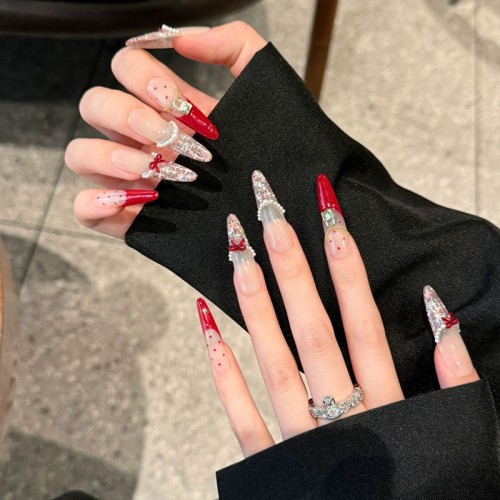 Fashion Long Handmade Press-On Nails For Women BVNL-185