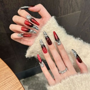 Fashion Long Handmade Press-On Nails For Women BVNL-186 