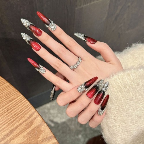 Fashion Long Handmade Press-On Nails For Women BVNL-186