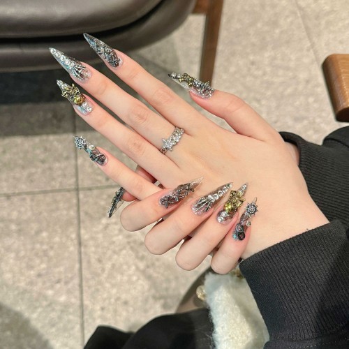 Fashion Long Handmade Press-On Nails For Women BVNL-190