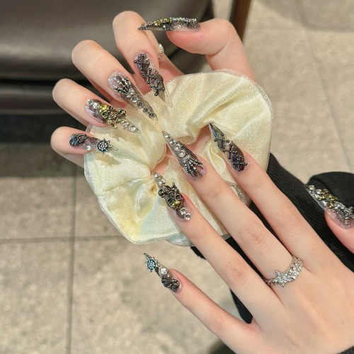 Fashion Long Handmade Press-On Nails For Women BVNL-190