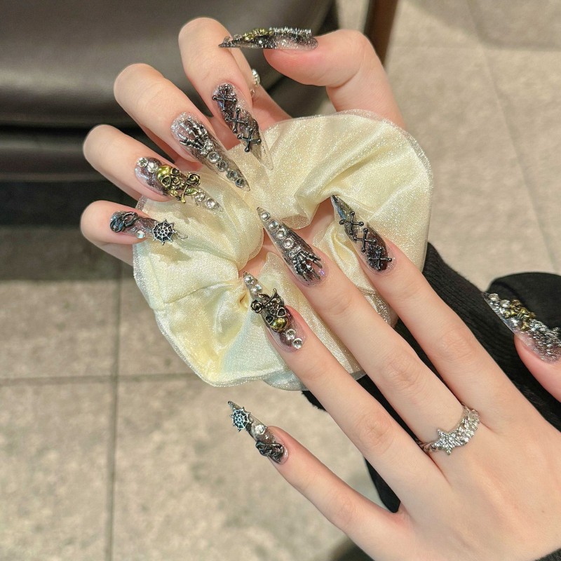 Fashion Long Handmade Press-On Nails For Women BVNL-190 