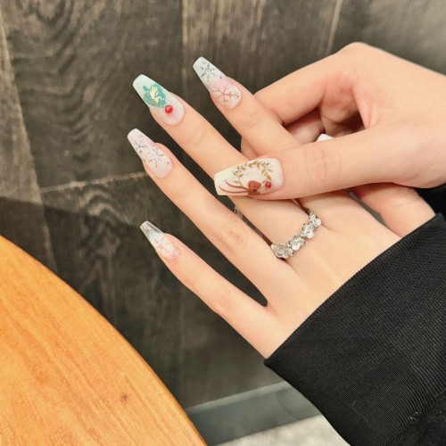 Fashion Long Handmade Press-On Nails For Women BVNL-191