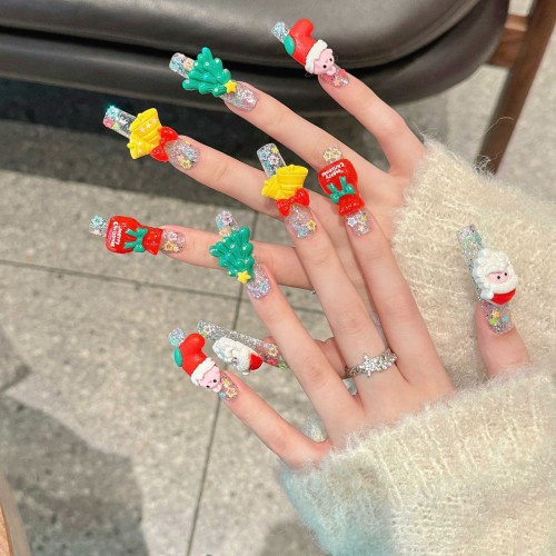 Fashion Long Handmade Press-On Nails For Women BVNL-192