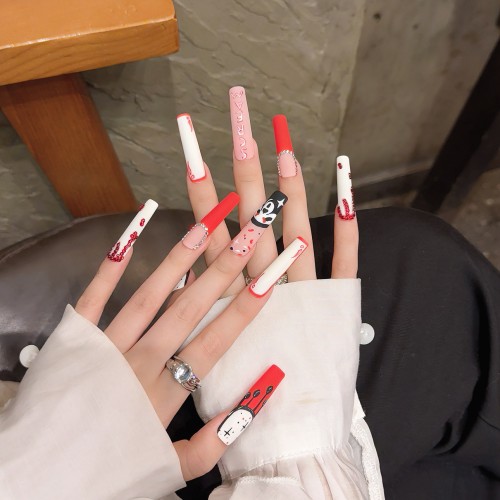 Fashion Long Handmade Press-On Nails For Women BVNL-193