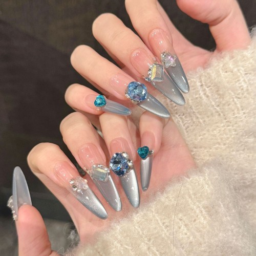 Fashion Long Handmade Press-On Nails For Women BVNL-197