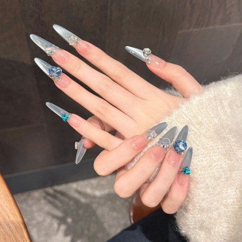 Fashion Long Handmade Press-On Nails For Women BVNL-197