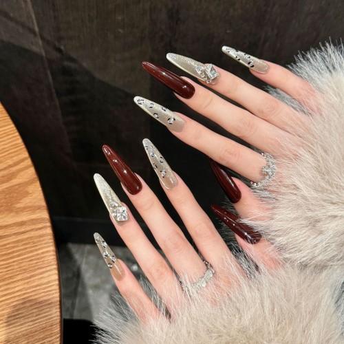 Fashion Long Handmade Press-On Nails For Women BVNL-198