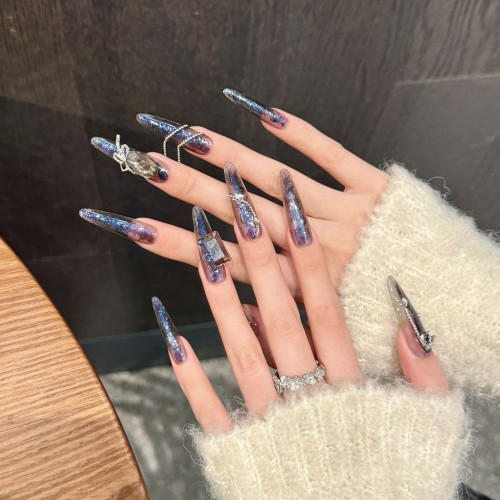 Fashion Long Handmade Press-On Nails For Women BVNL-199