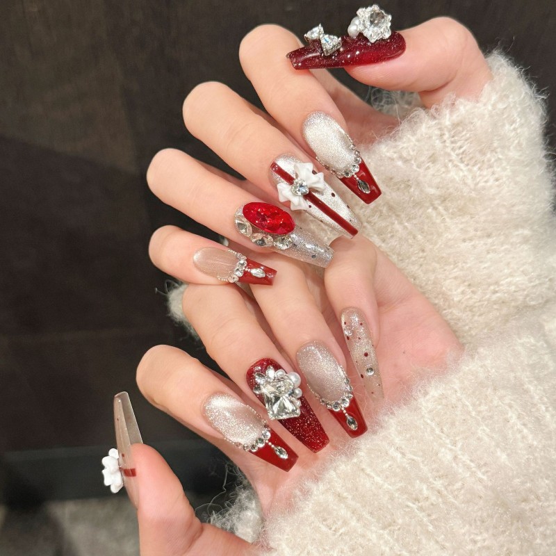 Fashion Long Handmade Press-On Nails For Women BVNL-200 