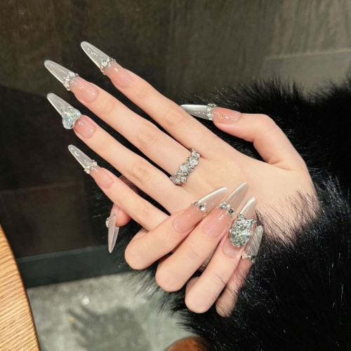 Fashion Long Handmade Press-On Nails For Women BVNL-201