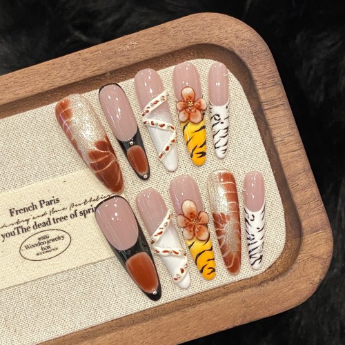 Fashion Long Handmade Press-On Nails For Women BVNL-202