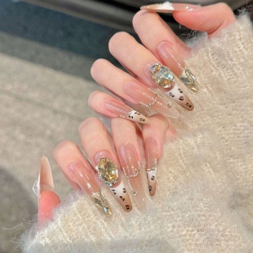 Fashion Long Handmade Press-On Nails For Women BVNL-203