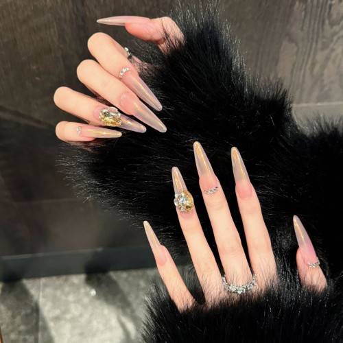 Fashion Long Handmade Press-On Nails For Women BVNL-204