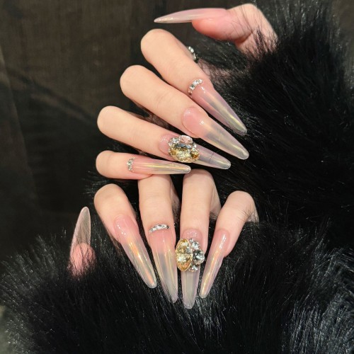 Fashion Long Handmade Press-On Nails For Women BVNL-204