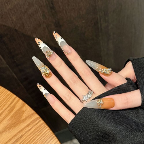 Fashion Long Handmade Press-On Nails For Women BVNL-205