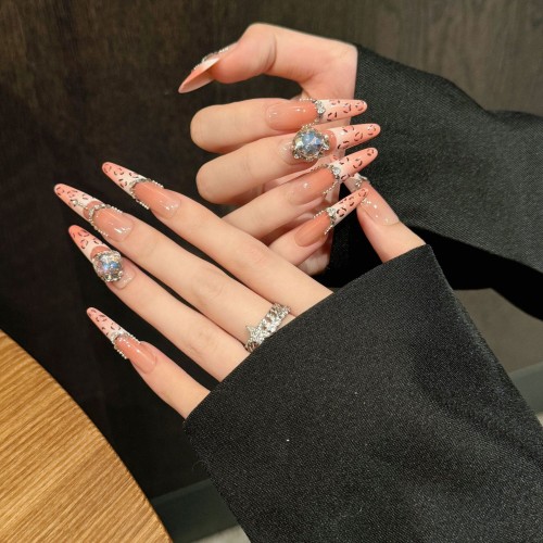 Fashion Long Handmade Press-On Nails For Women BVNL-206