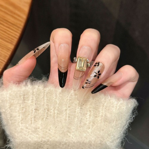 Fashion Long Handmade Press-On Nails For Women BVNL-207