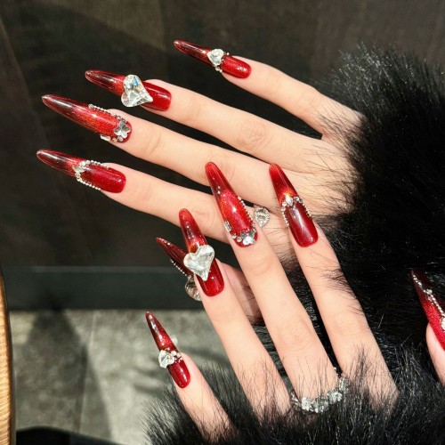 Fashion Long Handmade Press-On Nails For Women BVNL-208