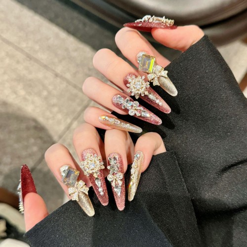 Fashion Long Handmade Press-On Nails For Women BVNL-209