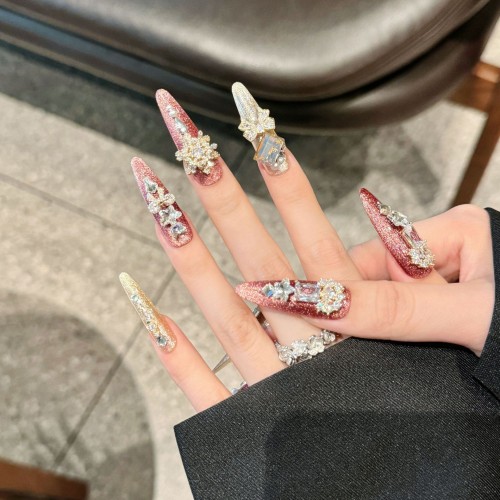 Fashion Long Handmade Press-On Nails For Women BVNL-209