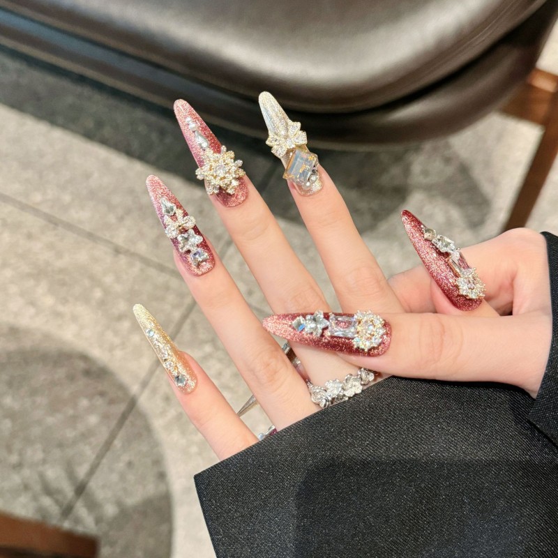 Fashion Long Handmade Press-On Nails For Women BVNL-209 