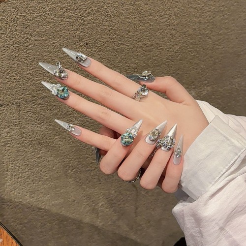 Fashion Long Handmade Press-On Nails For Women BVNL-21