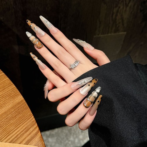 Fashion Long Handmade Press-On Nails For Women BVNL-210