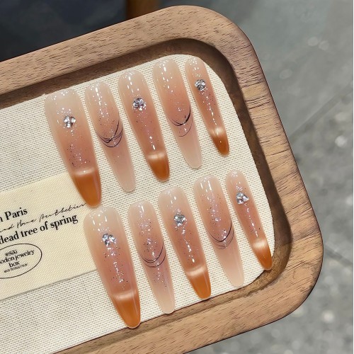 Fashion Long Handmade Press-On Nails For Women BVNL-211