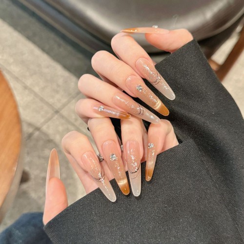 Fashion Long Handmade Press-On Nails For Women BVNL-211