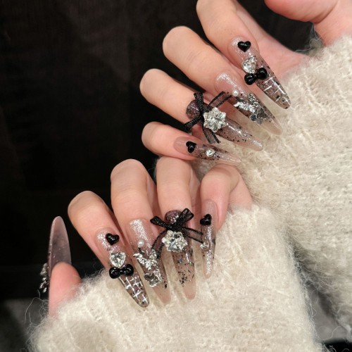 Fashion Long Handmade Press-On Nails For Women BVNL-213