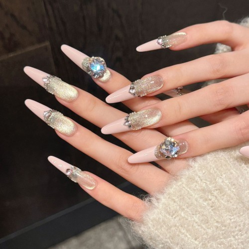 Fashion Long Handmade Press-On Nails For Women BVNL-214