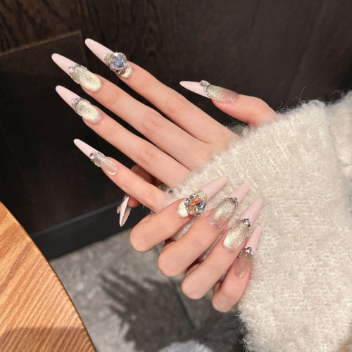 Fashion Long Handmade Press-On Nails For Women BVNL-214