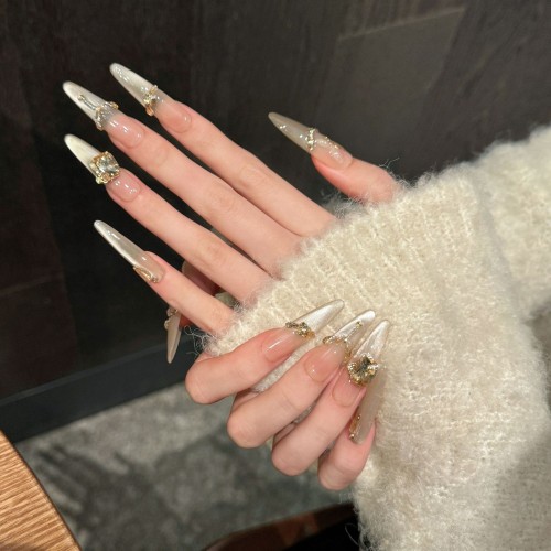 Fashion Long Handmade Press-On Nails For Women BVNL-215