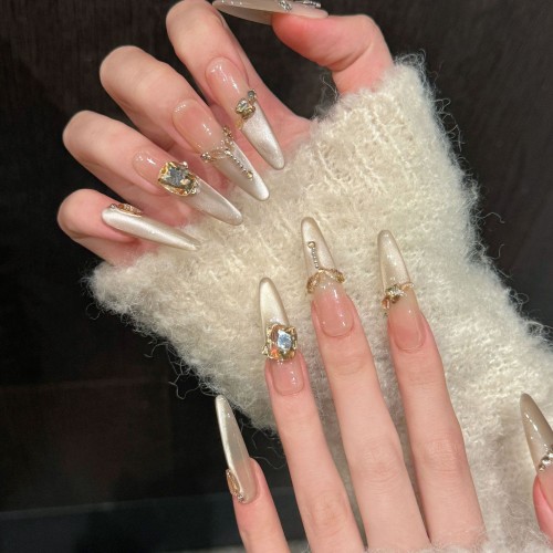 Fashion Long Handmade Press-On Nails For Women BVNL-215