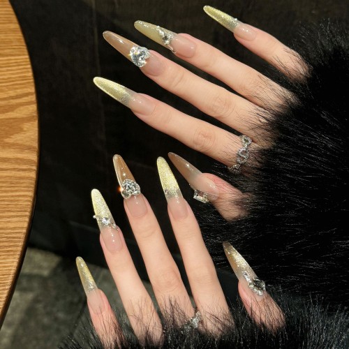 Fashion Long Handmade Press-On Nails For Women BVNL-216