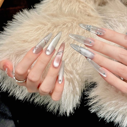 Fashion Long Handmade Press-On Nails For Women BVNL-217