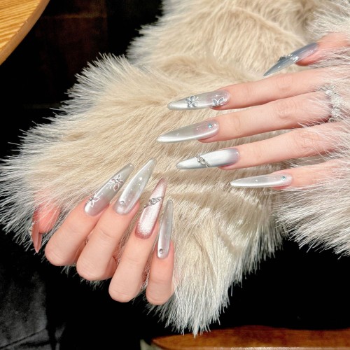 Fashion Long Handmade Press-On Nails For Women BVNL-217