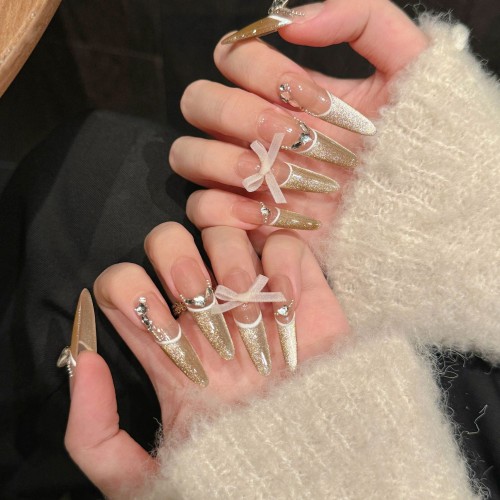 Fashion Long Handmade Press-On Nails For Women BVNL-218