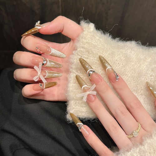 Fashion Long Handmade Press-On Nails For Women BVNL-218