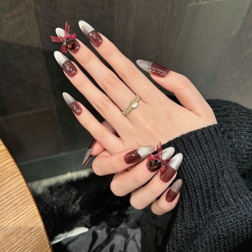 Fashion Long Handmade Press-On Nails For Women BVNL-219