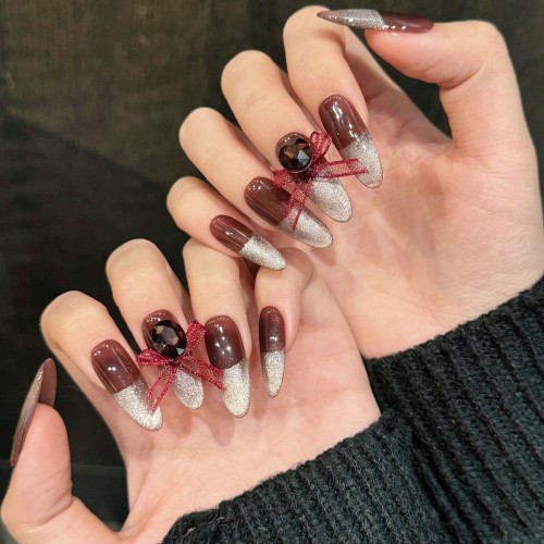 Fashion Long Handmade Press-On Nails For Women BVNL-219