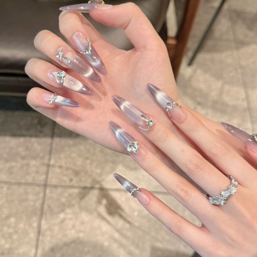 Fashion Long Handmade Press-On Nails For Women BVNL-22